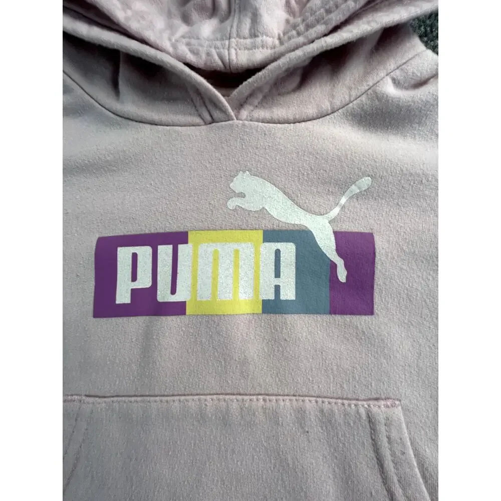 Puma Toddler Girls Hoodie Bundle Pink Gray Pullover Sweatshirts Sizes 24M & 3T - Picture 5 of 10